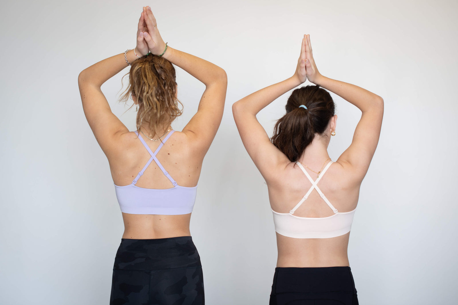 Two teen girls wearing active bras from Bleuet.