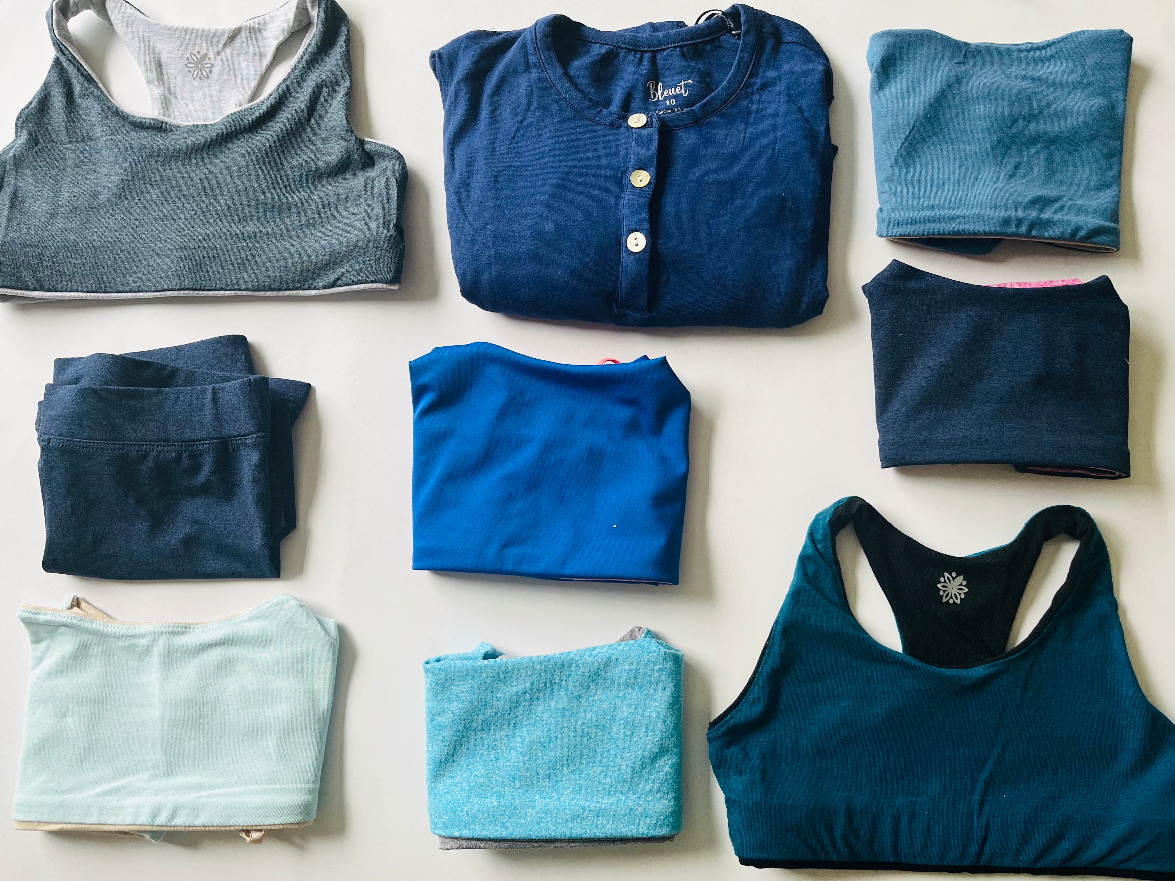 Blue bras | Navy Blue tumble shorts | Bleuet
