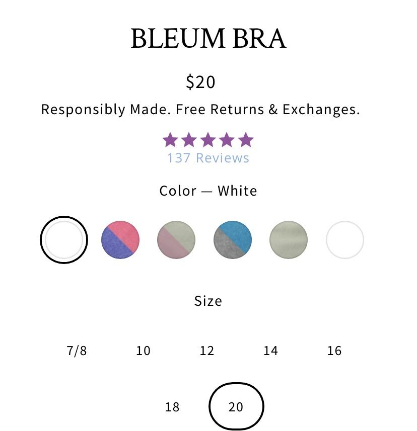 Extended Sizes for our Tween & Teen Bras