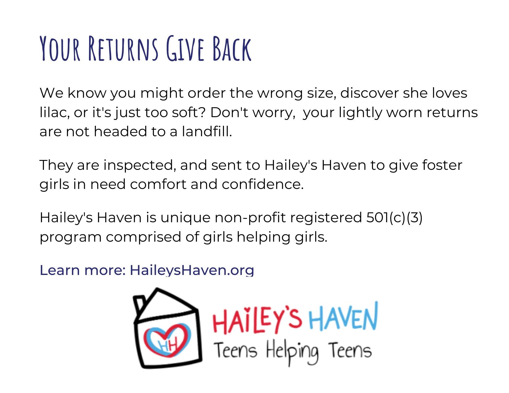Your Returns Give Back