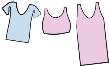 Colorful illustration of our ultra-soft, light weight, & moisture-wicking, our first bras, teen bras and apparel fits seamlessly under a girls favorite shirt, dress or tank.