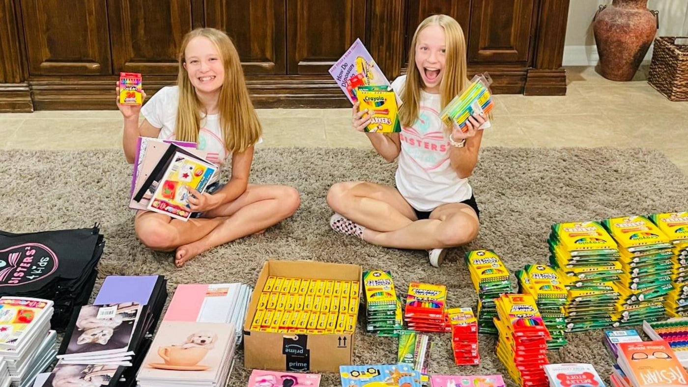 Meet Ally and Lizzy.  Girl entrepreneurs and founder of the non-profit, Sisters 4 Kids that works to ensure every child has art supplies and at least one book.