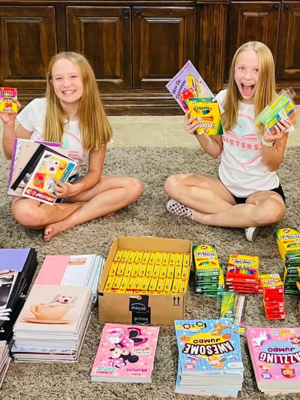 Meet Ally and Lizzy.  Girl entrepreneurs and founder of the non-profit, Sisters 4 Kids that works to ensure every child has art supplies and at least one book.