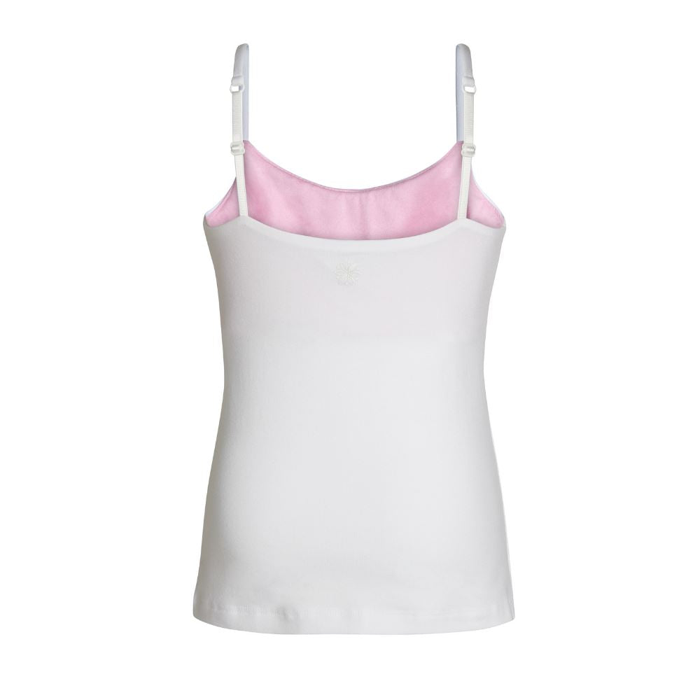 White-Pink#Girls shelf bra camisole