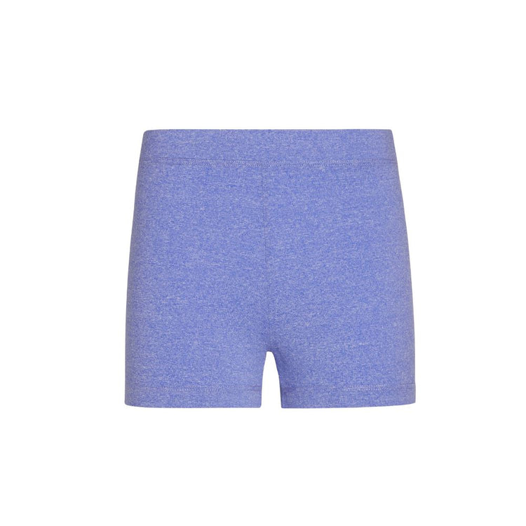 Girl wearing Bleumer tumble shorts