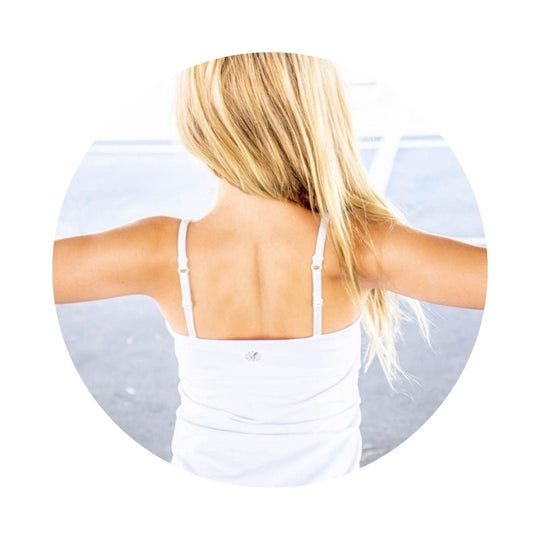 White-Pink#Girls shelf bra camisole