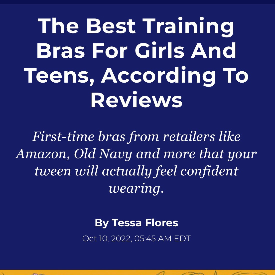 Best Training Bras  Bleum Bra Receives Best Training Bra for Girls a –  Bleuet