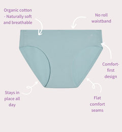 Sky Blue#Light blue underwear with text highlighting features on a light gray background