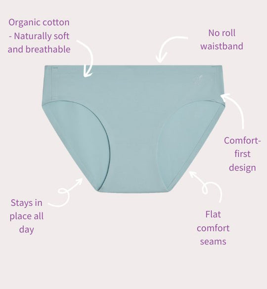 Sky Blue#Light blue underwear with text highlighting features on a light gray background