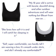 Black-Grey#Organic Bras & Bralettes For Girls, Tweens and Teens