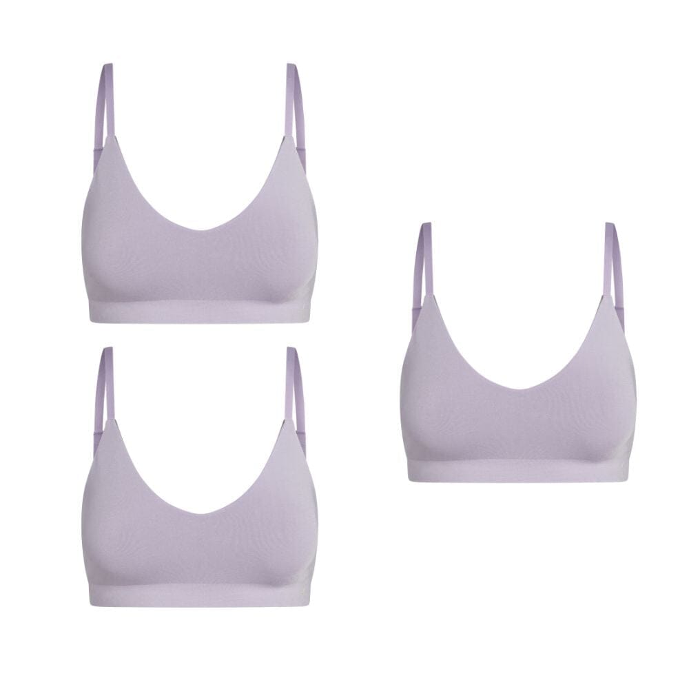 Pack Of 3 Purple Cotton Bras With Lycra Straps For Women & Teenagers -  Teenager Bra
