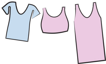 Colorful illustration of our ultra-soft, light weight, & moisture-wicking, our first bras, teen bras and apparel fits seamlessly under a girls favorite shirt, dress or tank.