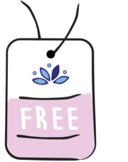 Illustration of Bleuet hangtag highlighting our free returns and exchanges to help you get your perfect fit