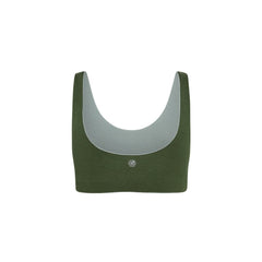 Mist-Moss#A moss green Aster Organic Tank Bra from Bleuet, front view
