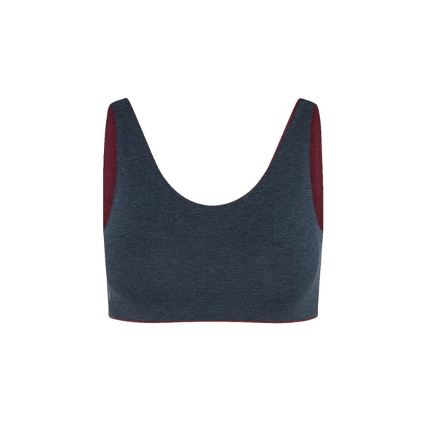 A maroon Aster Organic Tank Girls Bra from Bleuet 