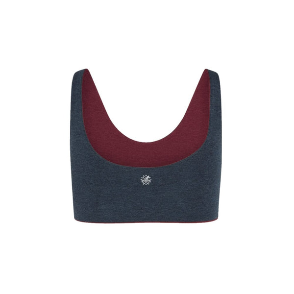 A maroon Aster Organic Tank Girls Bra from Bleuet 