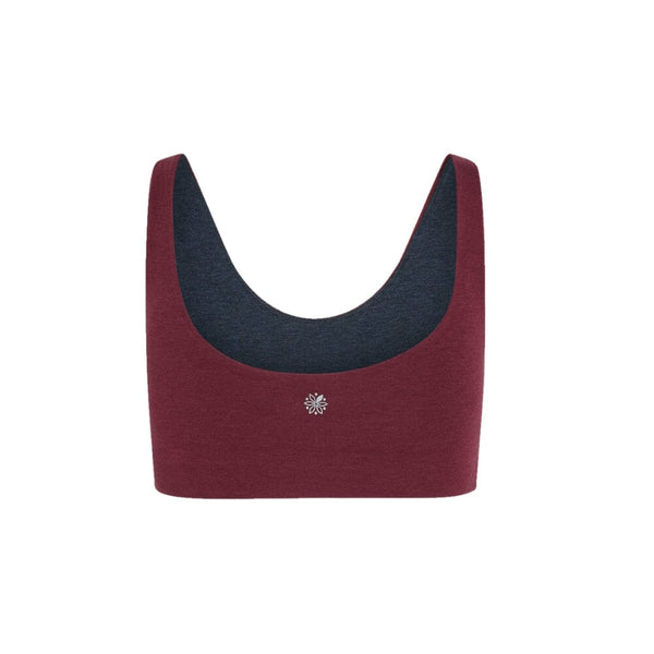 A maroon Aster Organic Tank Girls Bra from Bleuet 
