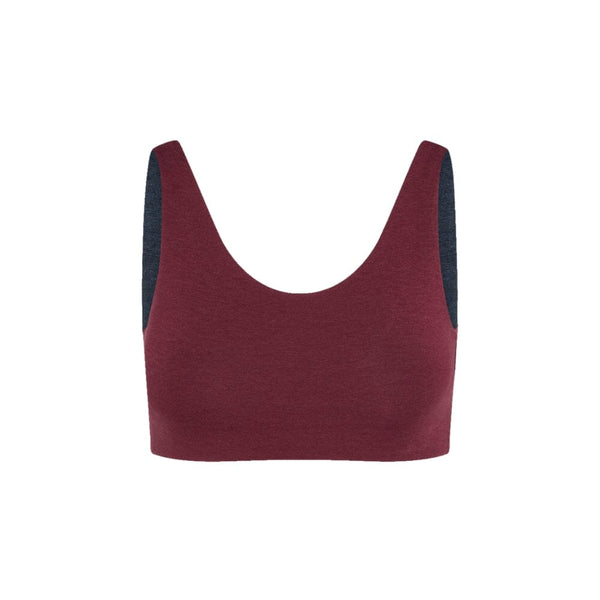 A maroon Aster Organic Tank Girls Bra from Bleuet 