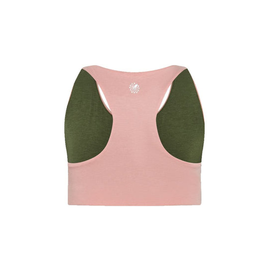 Rose-Moss#Back view of a rose racerback bra sports bra