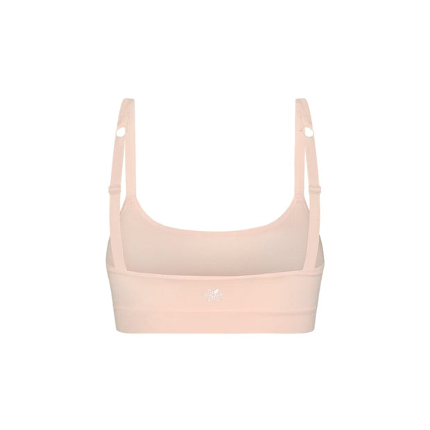 Ballet Pink#Light Ping girls sport bra on a white background from back