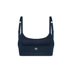 Navy#Navy teen sports bra with thin straps on a white background