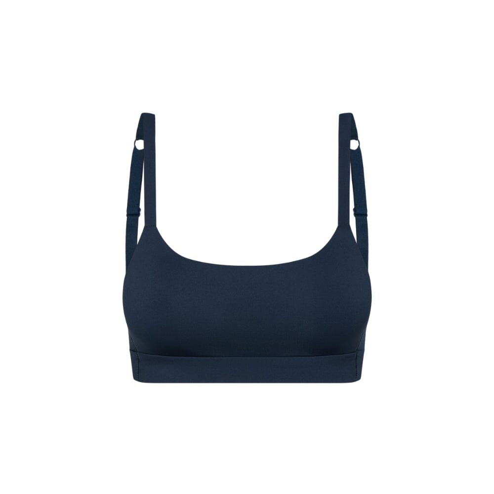 Navy#Navy teen sports bra on a white background