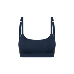 Navy#Navy teen sports bra on a white background