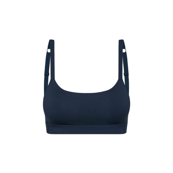 Navy teen sports bra on a white background