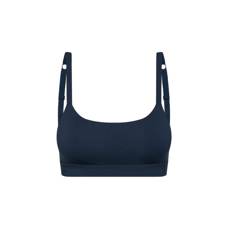 Navy teen sports bra on a white background