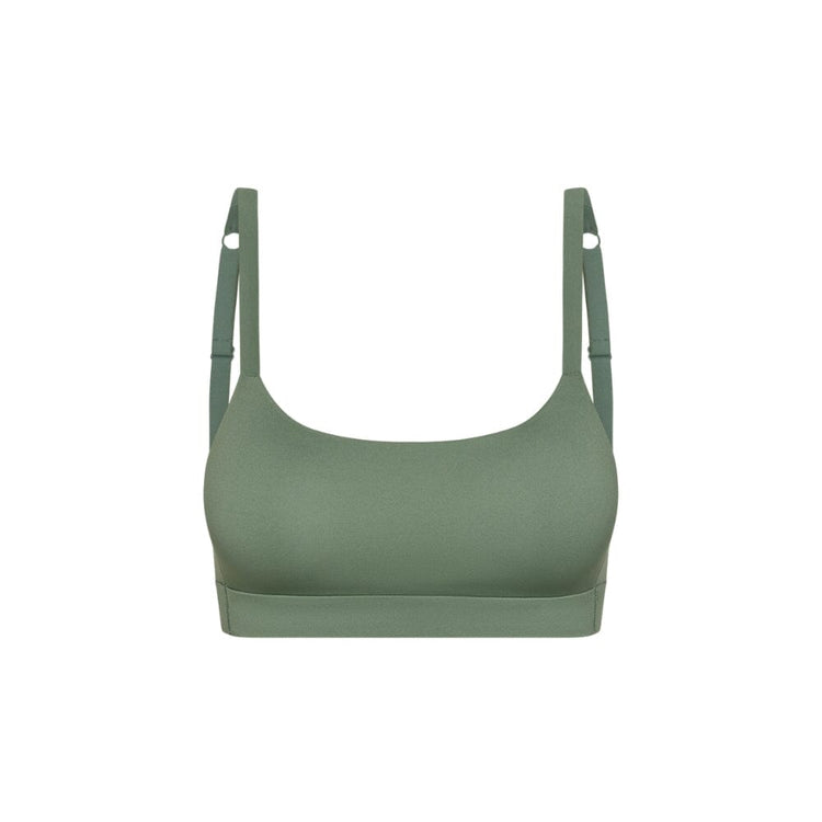 best teen sports bra in sage green from front