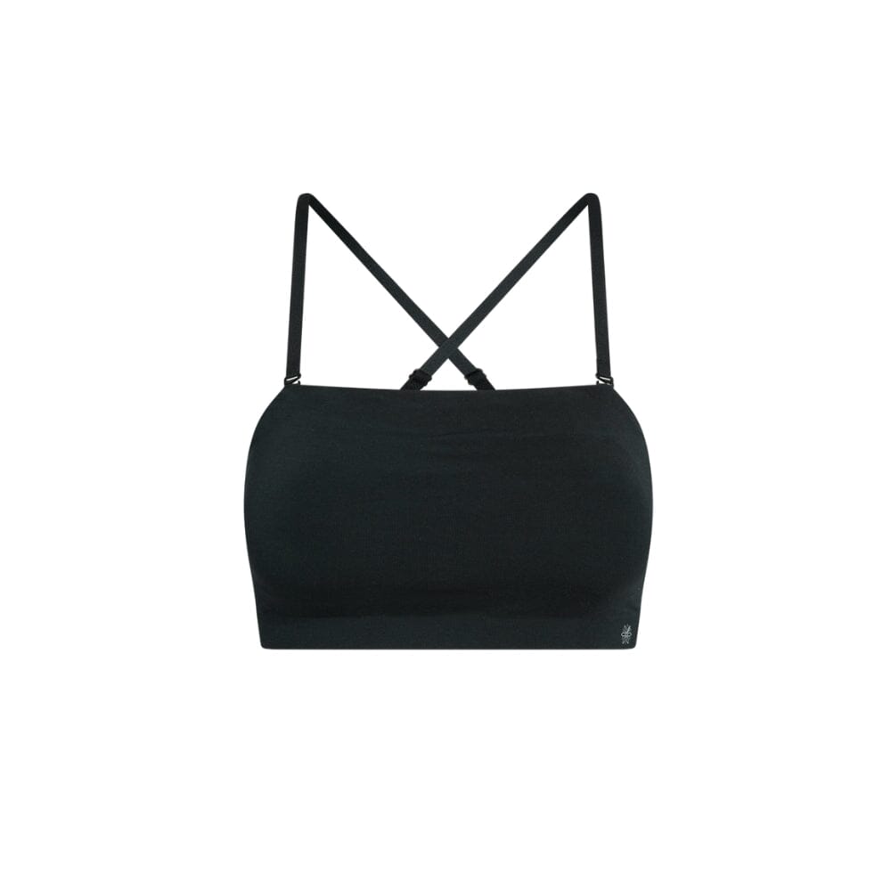 Black#Bandeau Strapless Bras_Bralettes For Girls Tweens and Teens Front with Convertible Straps