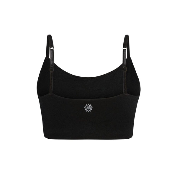 Organic Teen Bleum Bra and Training Bra in Black  from back
