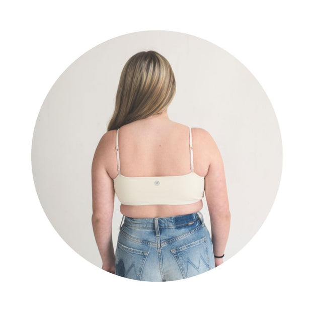 Vanilla#Girl in Organic Teen Bleum Bra and Training Bra in Ivory from back