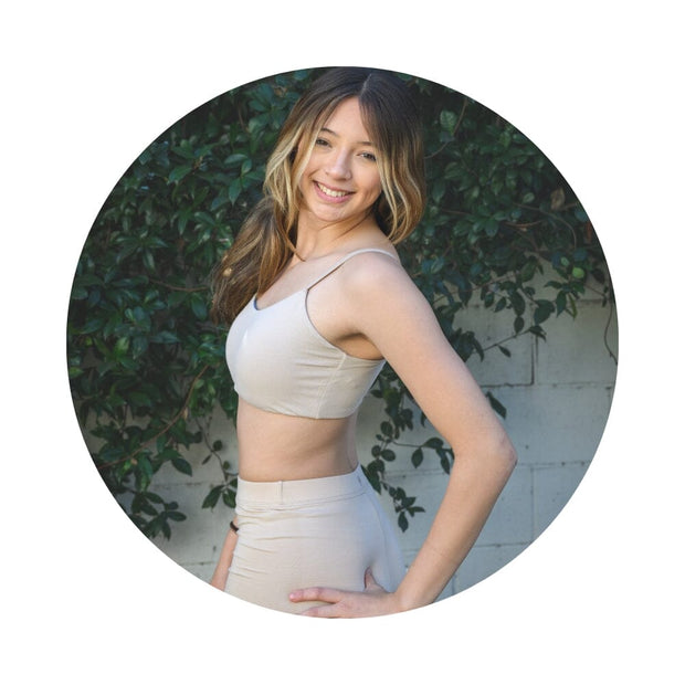 Honey#Teen wearing Bamboo bra and tumble short front
