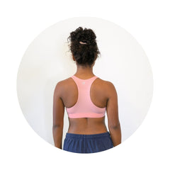 Rose-Moss#Teen girl back view of a rose racerback bra sports bra