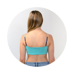 Mint-Navy#Bras & Bralettes For Girls, Tweens and Teens in mint green from back