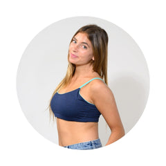 Mint-Navy#Bras & Bralettes For Girls, Tweens and Teens in navy from front