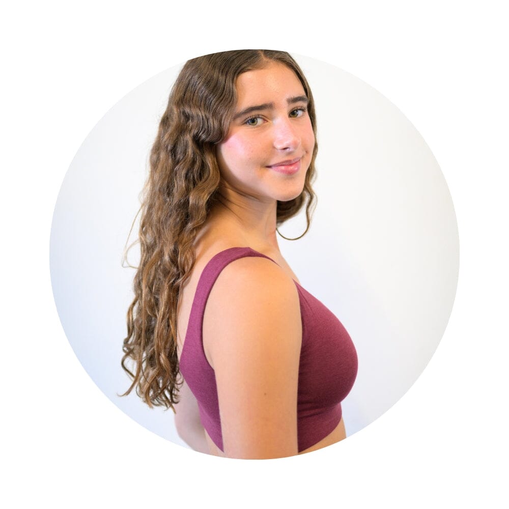 Maroon-Lake#A maroon Aster Organic Tank Girls Bra from Bleuet 