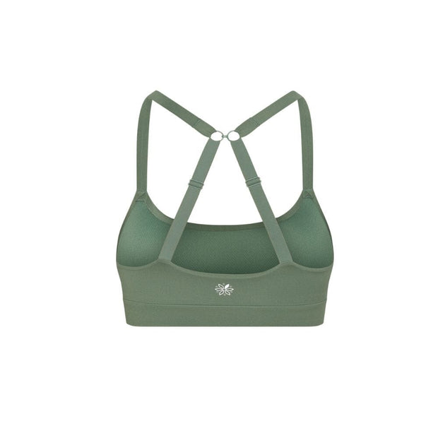 Sage#Best teen sports bra in sage green from back 