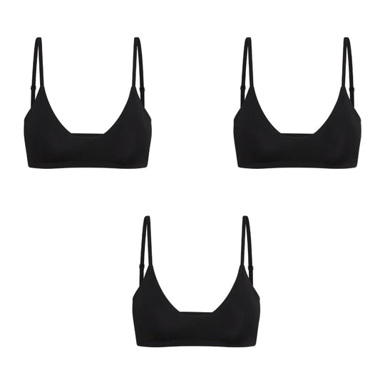 Black#Nara Sewn-in Padded Teen Bra in 3-pack bundle