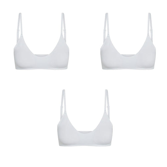 White#T-shirt Bras & Bralettes For Girls, Tweens and Teens in 3-pack bundle