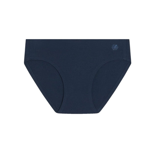 Navy#Best teen organic cotton hipster briefs in navy from front