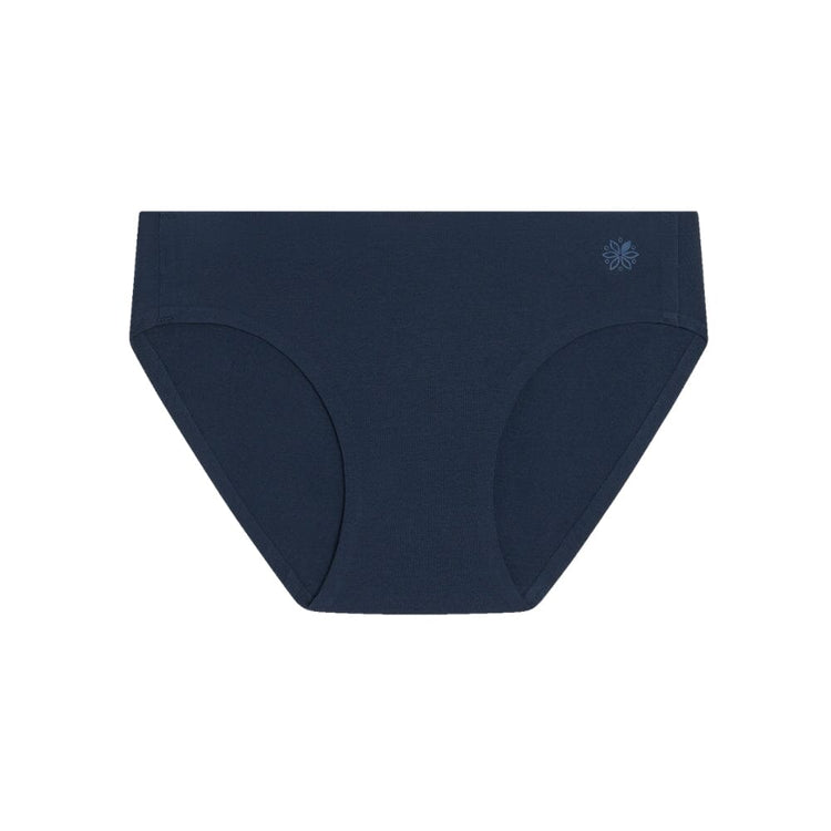 Best teen organic cotton hipster briefs in navy from front