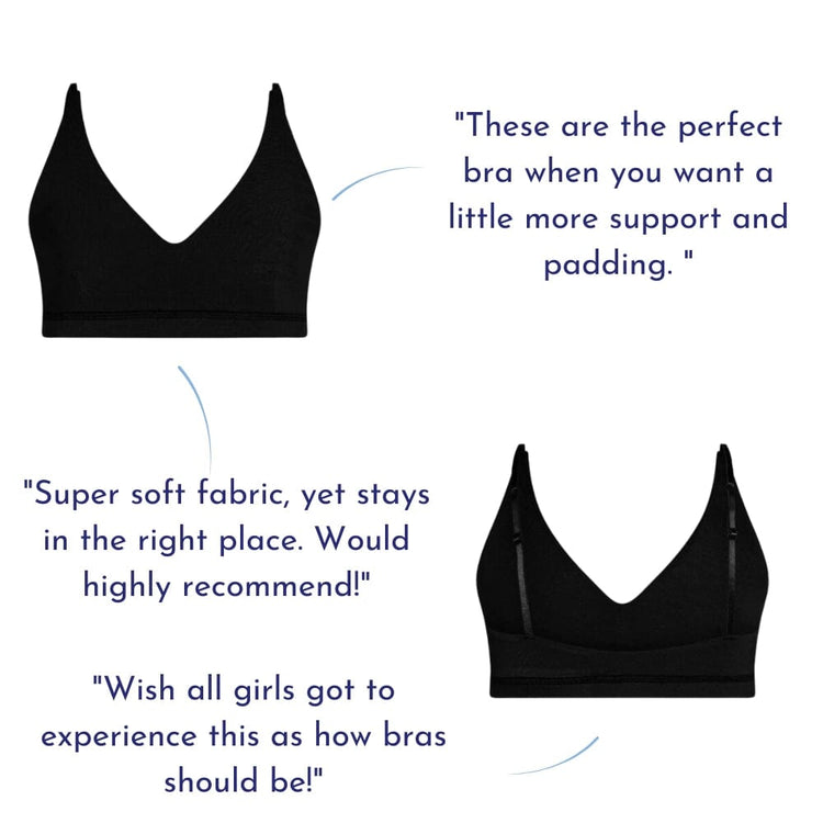 Black#Padded Bras & Bralettes For Girls, Tweens and Teens