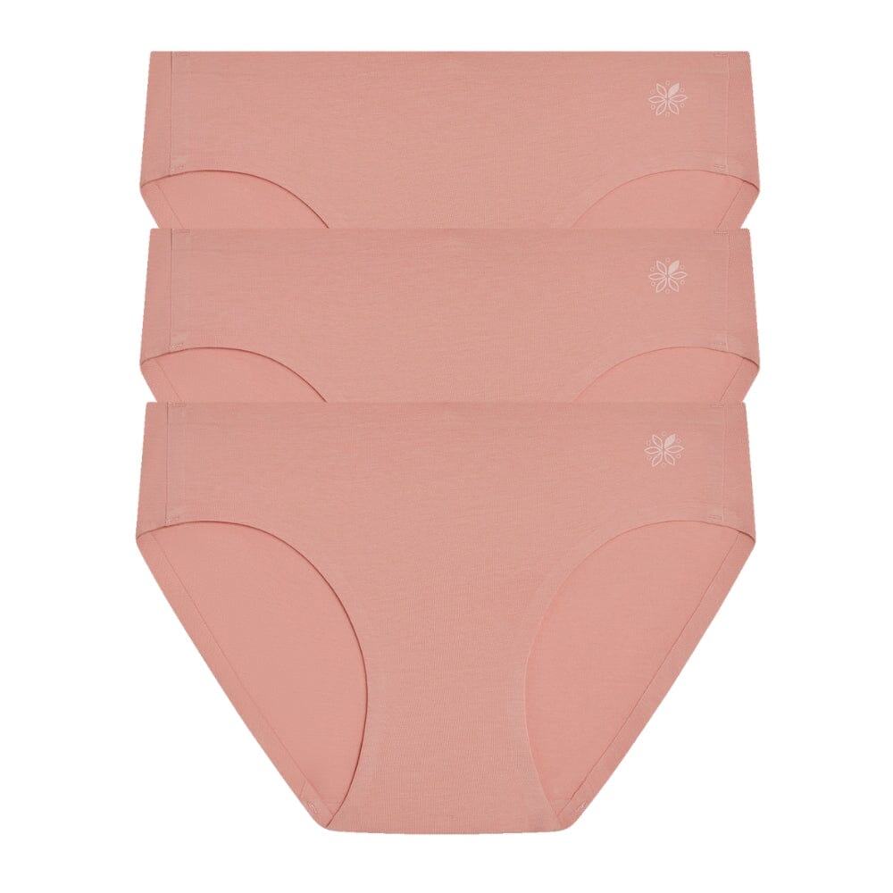 Rose Pink#Best teen organic cotton hipster briefs in rose pink from front 3 pack