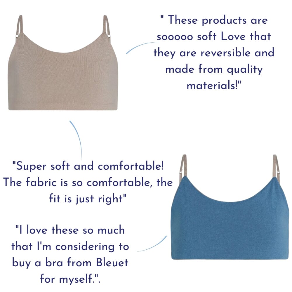 Bleuet Bleum Bamboo Neutral Girls Bra Ultra-soft Seamless Reversible  Adjustable Girls First & Teen Bra, Sizes 8-22, 1-Pack