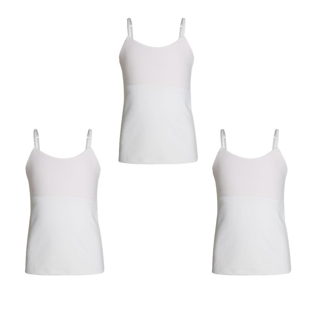 3-Pack Bleum Shelf Bra Girls Camisole - White