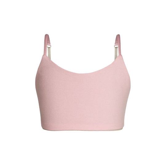 Bleuet Bleum seamless, ultra-soft & dual layer girls first bra and training bra in pink front view