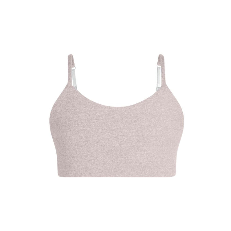 Bleuet Bleum seamless, ultra-soft & dual layer girls first bra and training bra in blush front view