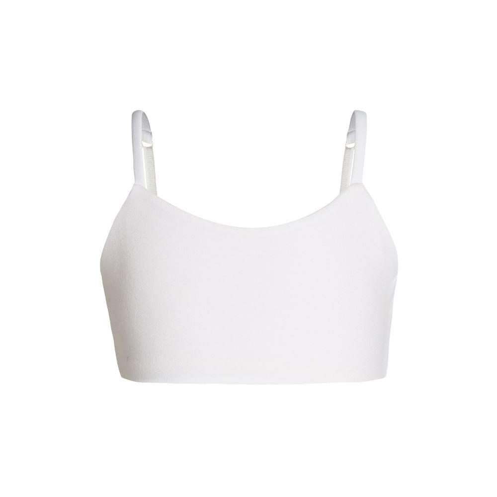 Bleuet Bleum seamless, ultra-soft & dual layer girls first bra and training bra in white front view